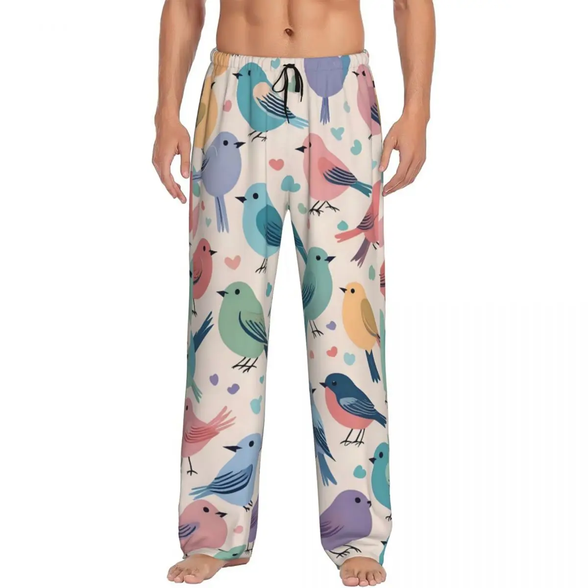 

Мужские пижамные штаны с принтом попугая и птицы, милая одежда для сна с попугаем, штаны для сна с карманами