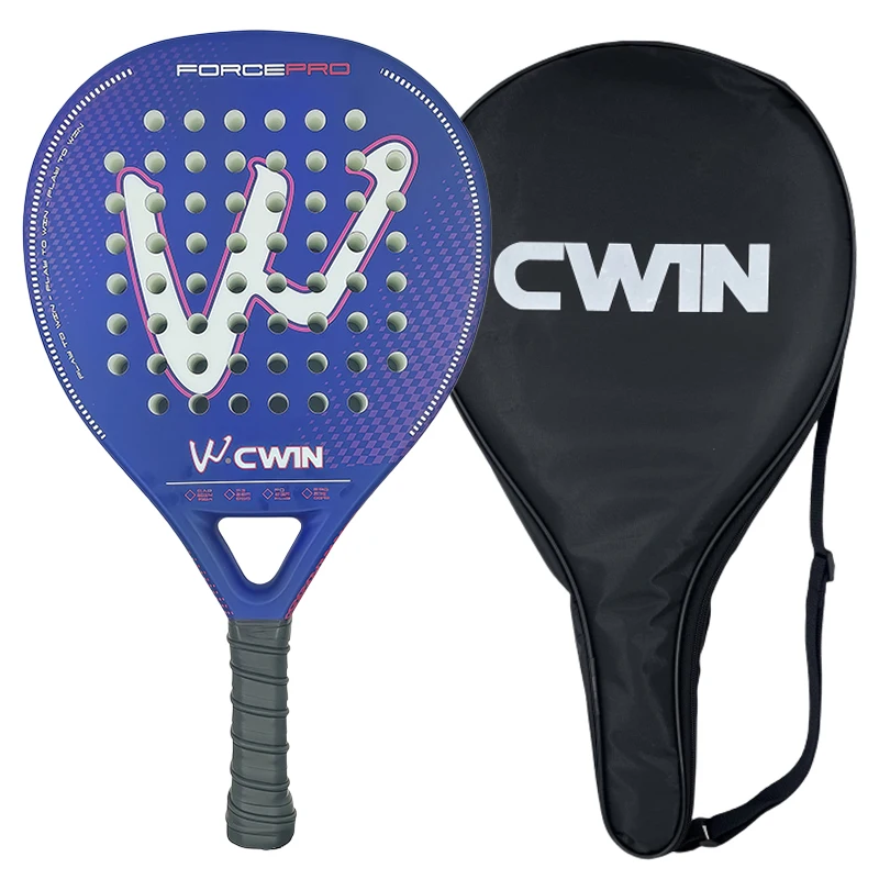 CWIN FORCE PRO 100% Carbonfaser-Padel-Schläger mit großem Sweet Spot, 360g, inklusive Tragetasche für Spieler aller Leistungsklassen – Detail 1