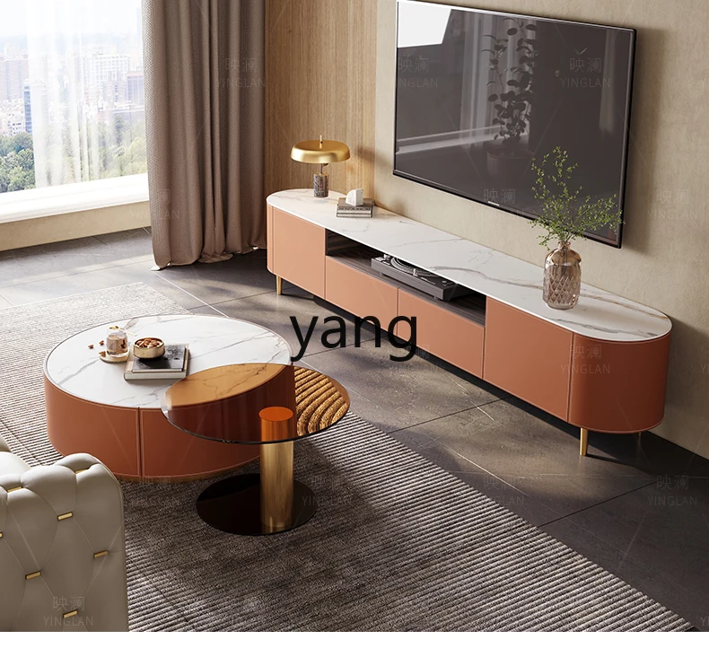 LTT طاولة قهوة حديثة وبسيطة وخزانة تلفزيون لغرفة المعيشة وخزانة أرضية فاخرة وخفيفة الوزن #4