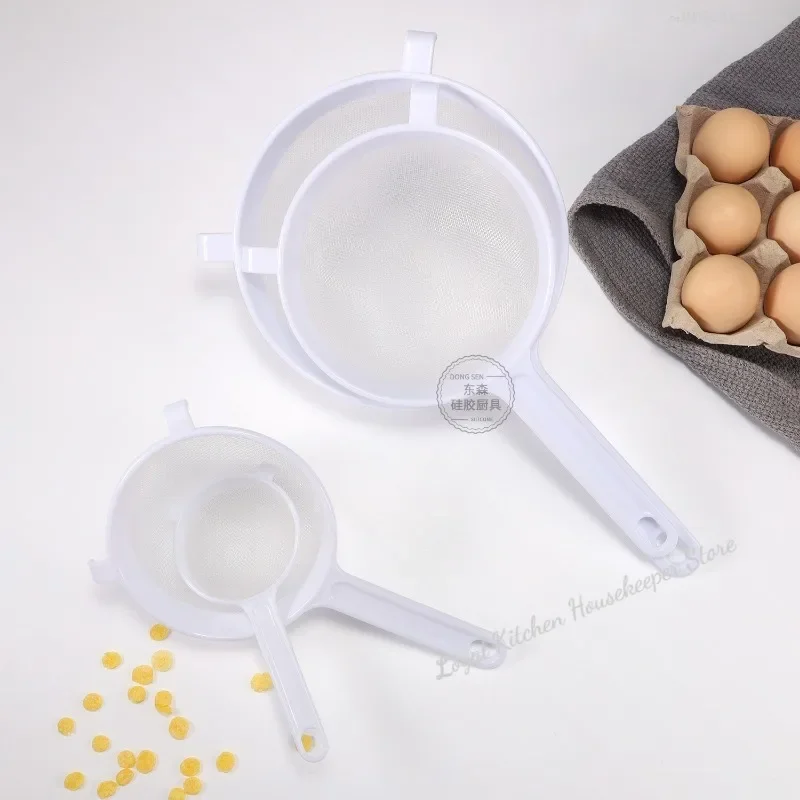 Kitchen Handheld Plastic Reusable Screen Mesh Tea Leaf Strainer Flour Sieve Colander Soymilk Coffee Filter Kitchen Accessories