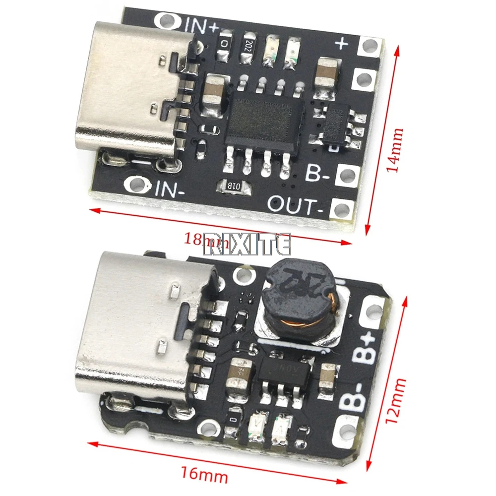 10PCS Mini 5V Charging And Discharging Module 3.7V/4.2V Type-C USB 18650 Lithium Battery Charging Board With Protection
