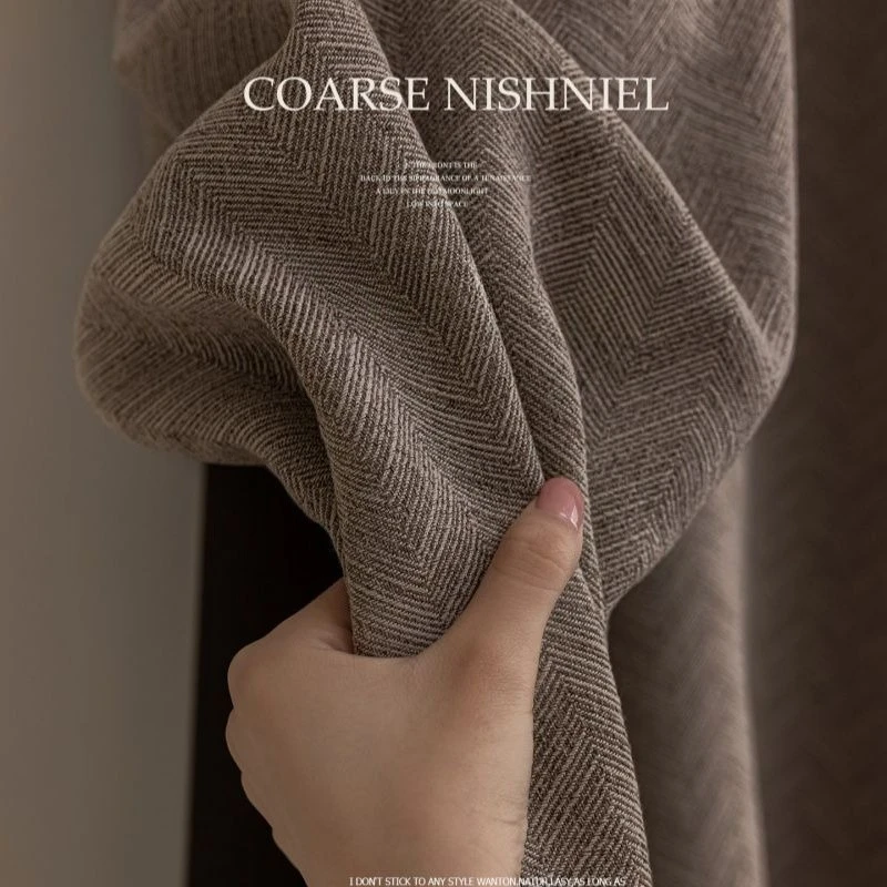 Cotton Linen Full Blackout Living Room Curtain Light Luxury Thick Study Curtains Sunscreen Heat Insulation Bedroom Drapes Hotel