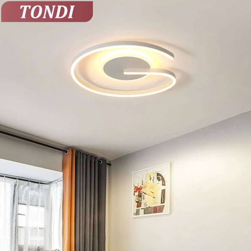 

Минималистичный современный потолочный светильник для спальни, светодиодный, круглый, для декора комнаты, балкона, прихожей, домашнего освещения