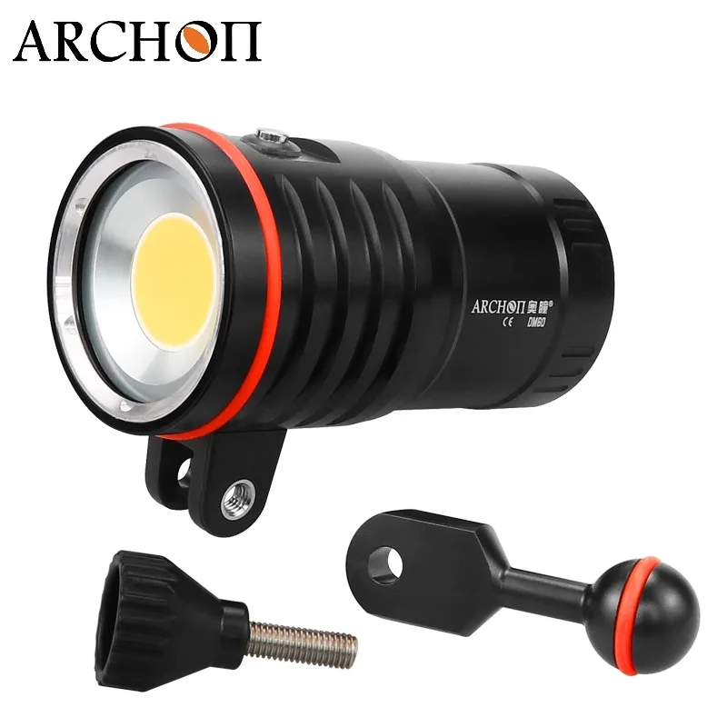 ARCHON DM60 /WM66 Diving Light COB Diving Video Light Max 12000 Lumens HD video diving photoraphy lights torch With Battery Pack