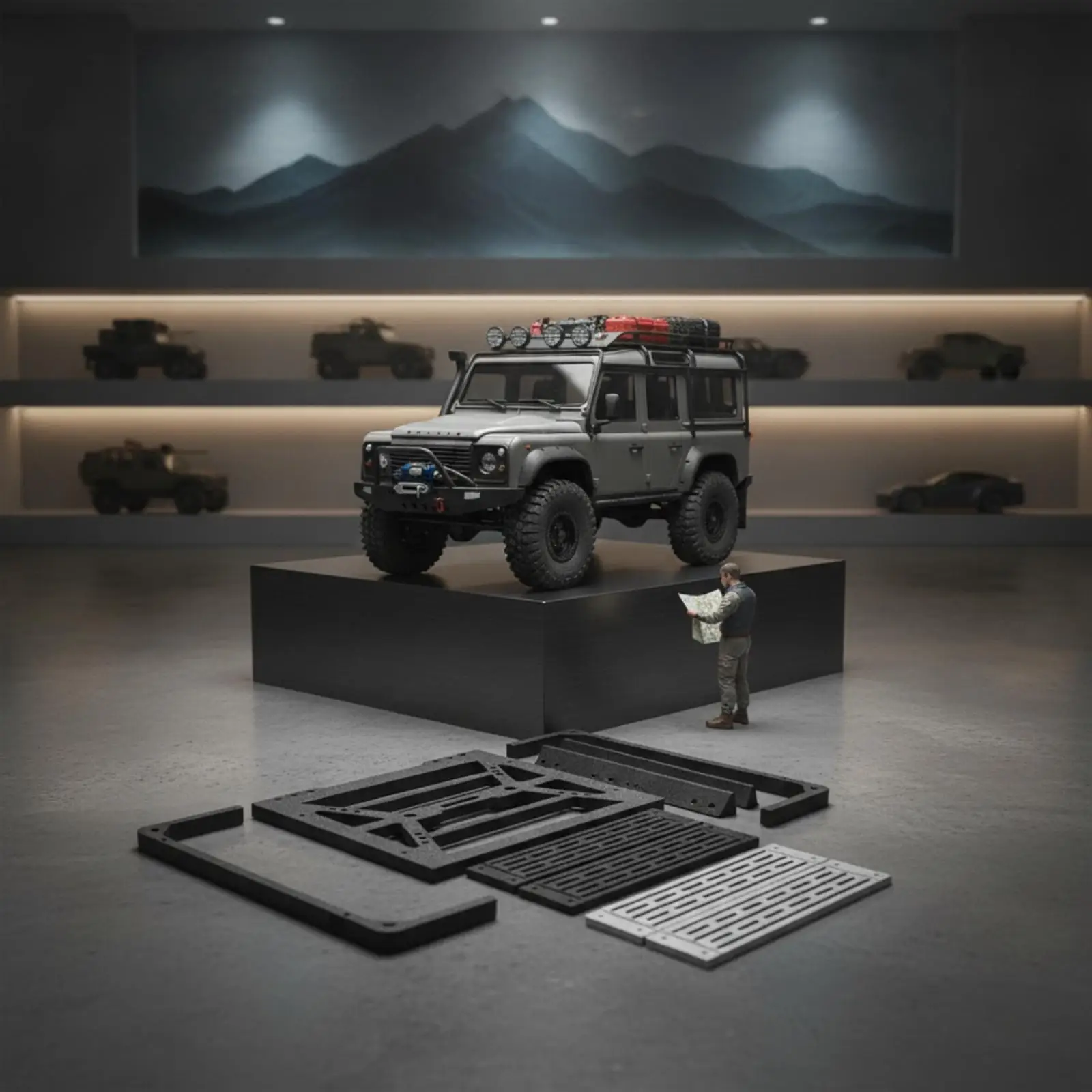 Heavy Duty Pickup Truck Rack Roll Cage Kit for RD110 Scale Body Modular Cargo Rack Outdoor Trail Gear Carrier