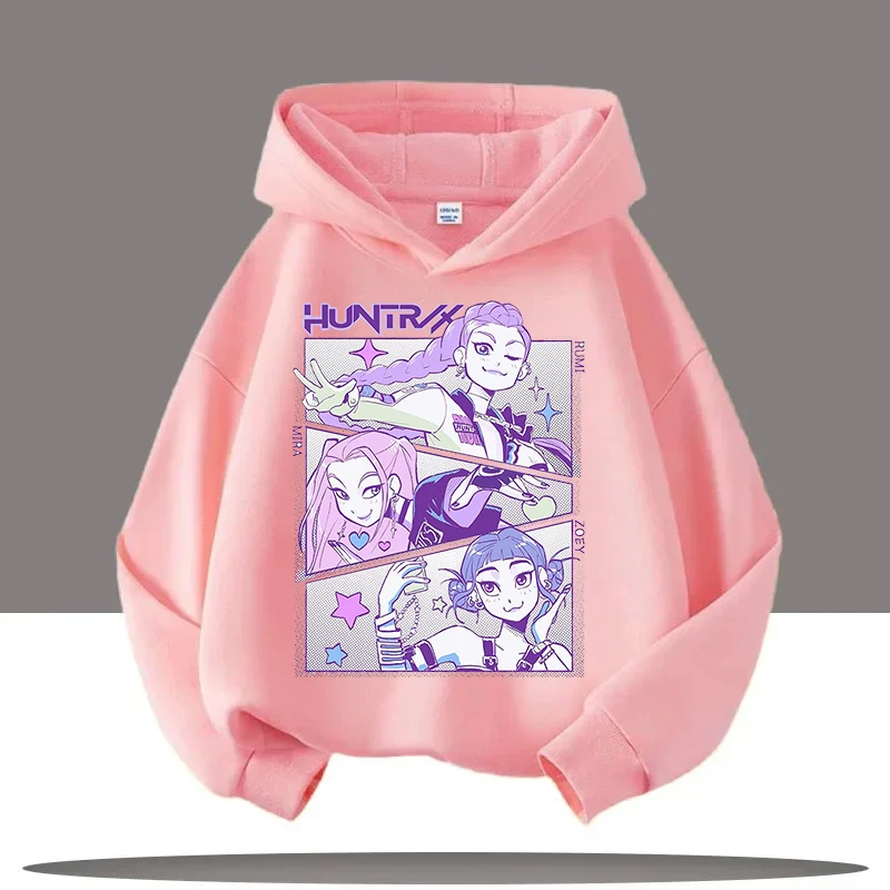 2025 KPop Demon Hunter dessin animé filles garçon sweat à capuche chaud enfants vague coréenne mode décontracté hauts décontracté filles vêtements