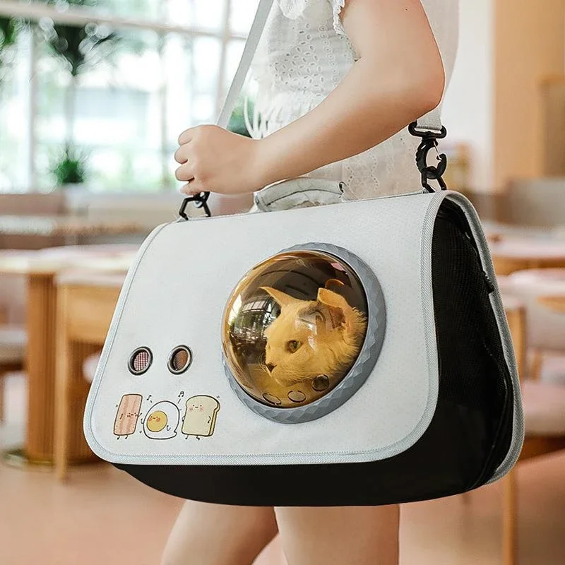 

Pet portable space capsule with cat bag portable foldable shoulder bag going out backpack cartoon cat dog bag