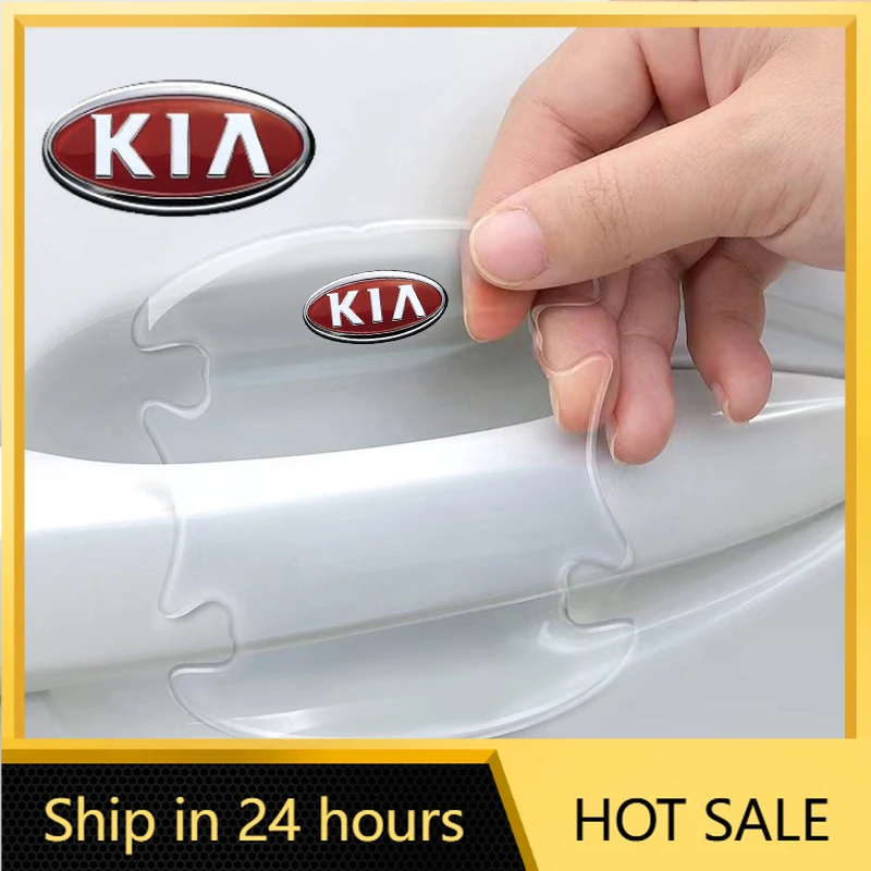 

2026 Hot Car Sticker 4Pcs Car Body Protection Strip Auto Door Handle Bowl Anti-Scratch Sticker for Kia Telluride Sorento Seltos