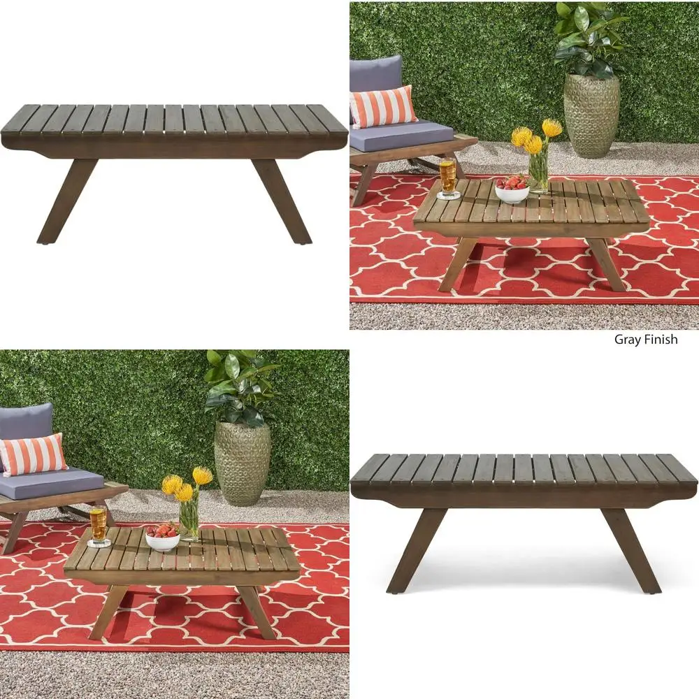 

Серый деревянный кофейный столик для улицы