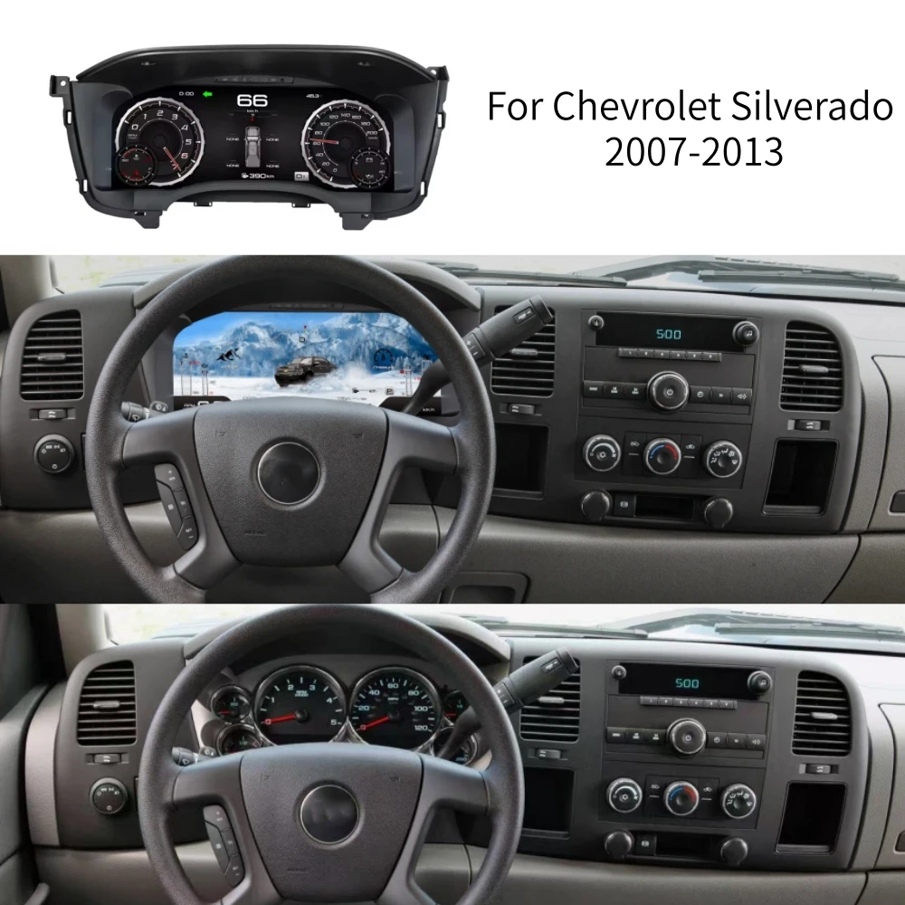 

For Chevrolet Silverado For GMC Sierra 2007 - 2013 LCD Instrument Cluster Virtual Cockpit Panel Digital Dashboard Speedometer