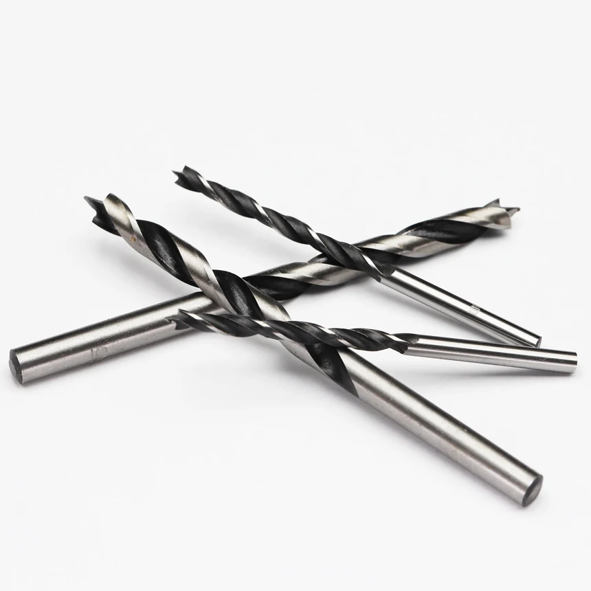 3/4/5/6/7/8/9/10/12/13/15/18-20mm Rubber Wood Woodworking Tool Straight Shank Twist Tricuspid Three Awl Brad Pointed Drill Bit