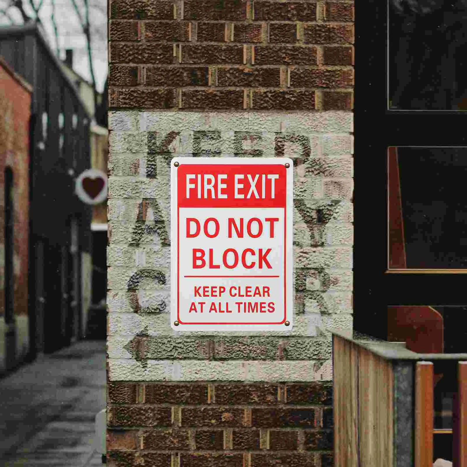 Fire Exit Sign Emergency Label The Safety Reminder Aluminum Alloy Warning Signs Caution