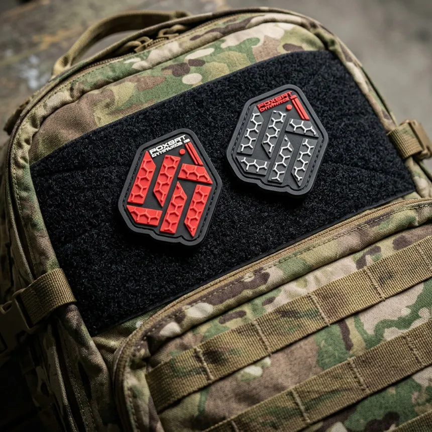 

FOXBAT PVC Luminous Patch Glow Tactical Armband Honeycomb Plaid Functional Armband for Clothing Jacket Decoration Appliques