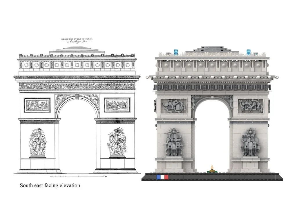 4329 Uds. MOC edificios de escenas famosas Francia Arco De Triunfo bloque De construcción Modular Castillo arquitectura modelo ladrillo juguetes regalos para niños