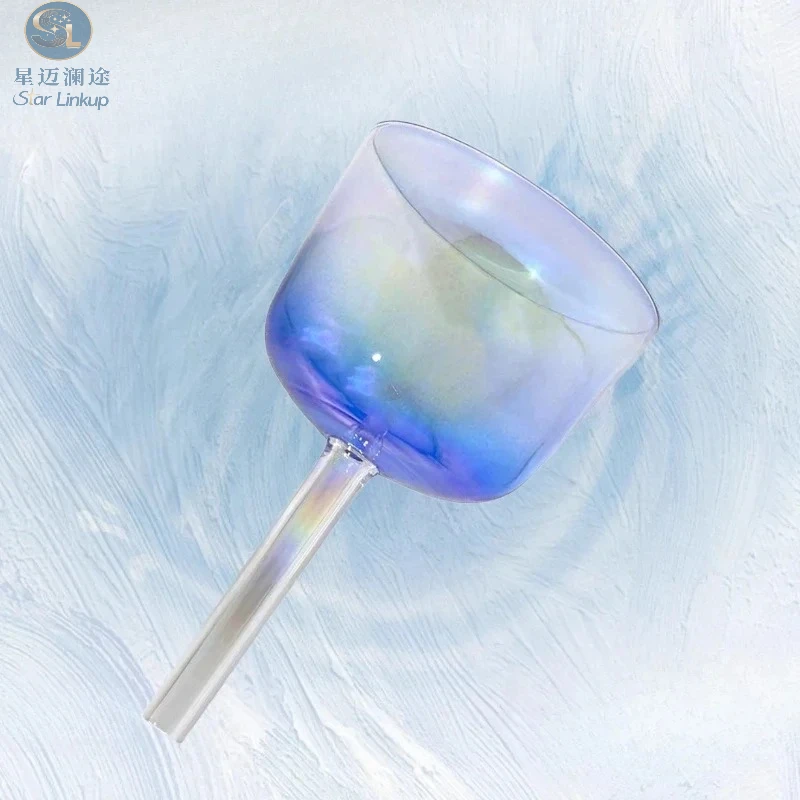 Star Linkup Handheld Crystal Singing Bowl, Meditation Mindfulness Sound Bowl, Spiritual Relaxation Percussion Instrument, Quartz Singing Bowl for Yoga Practice, Chakra Balancing, Sound Bath Therapy, Stress & Anxiety Relief, Spiritual Energy Healing