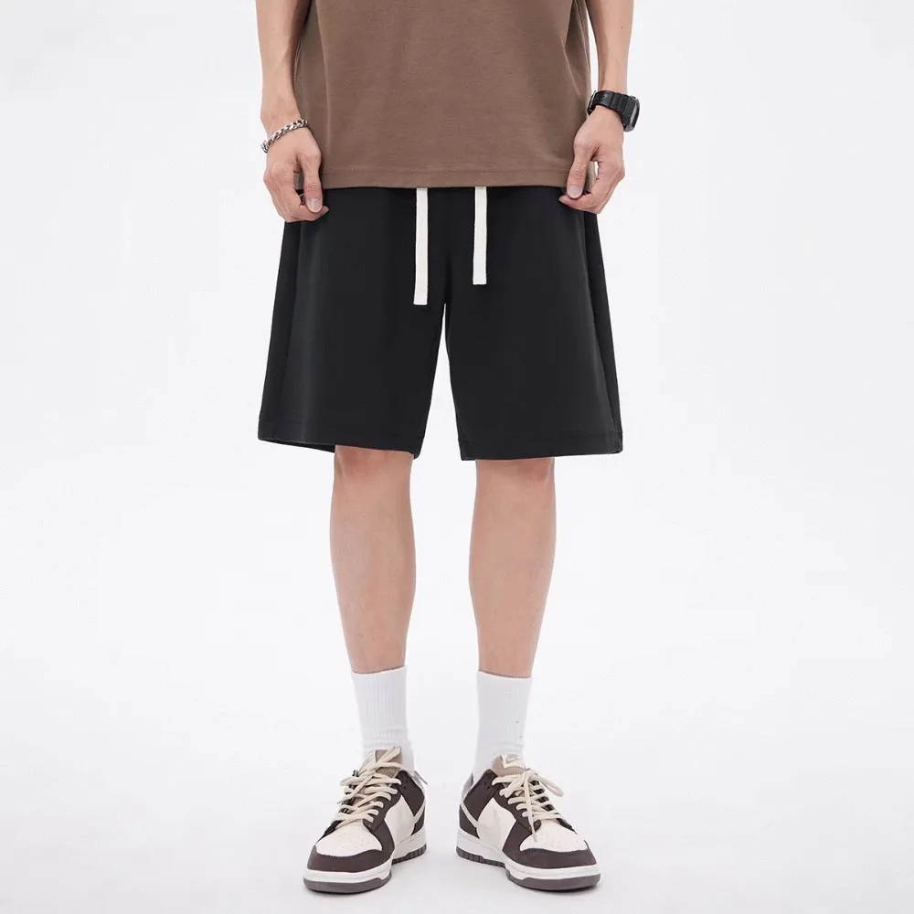 

Casual Running Retro Simple Solid Color Sports Shorts Men's Trendy Street Loose Wide Leg Basic Style Autumn New