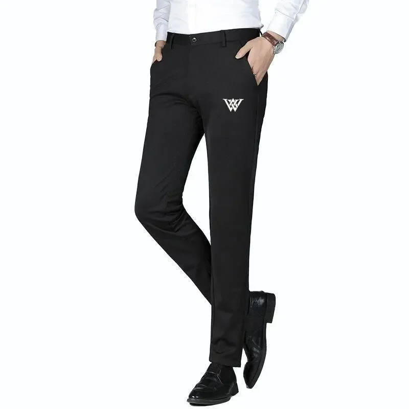 

Spring and Summer Men's Golf Pants High Quality Men's Ice Silk Elastic Pants Sports Pants Casual Men's Straight Leg Pants