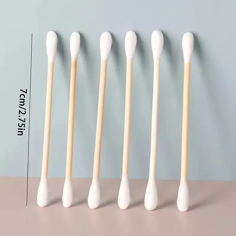 100/300/500PCS Bamboo Wood Stick Cotton Swabs Nose Ear Cleaning Cotton Swabs Double Headed Wipe Makeup Removal Cleaning Tools