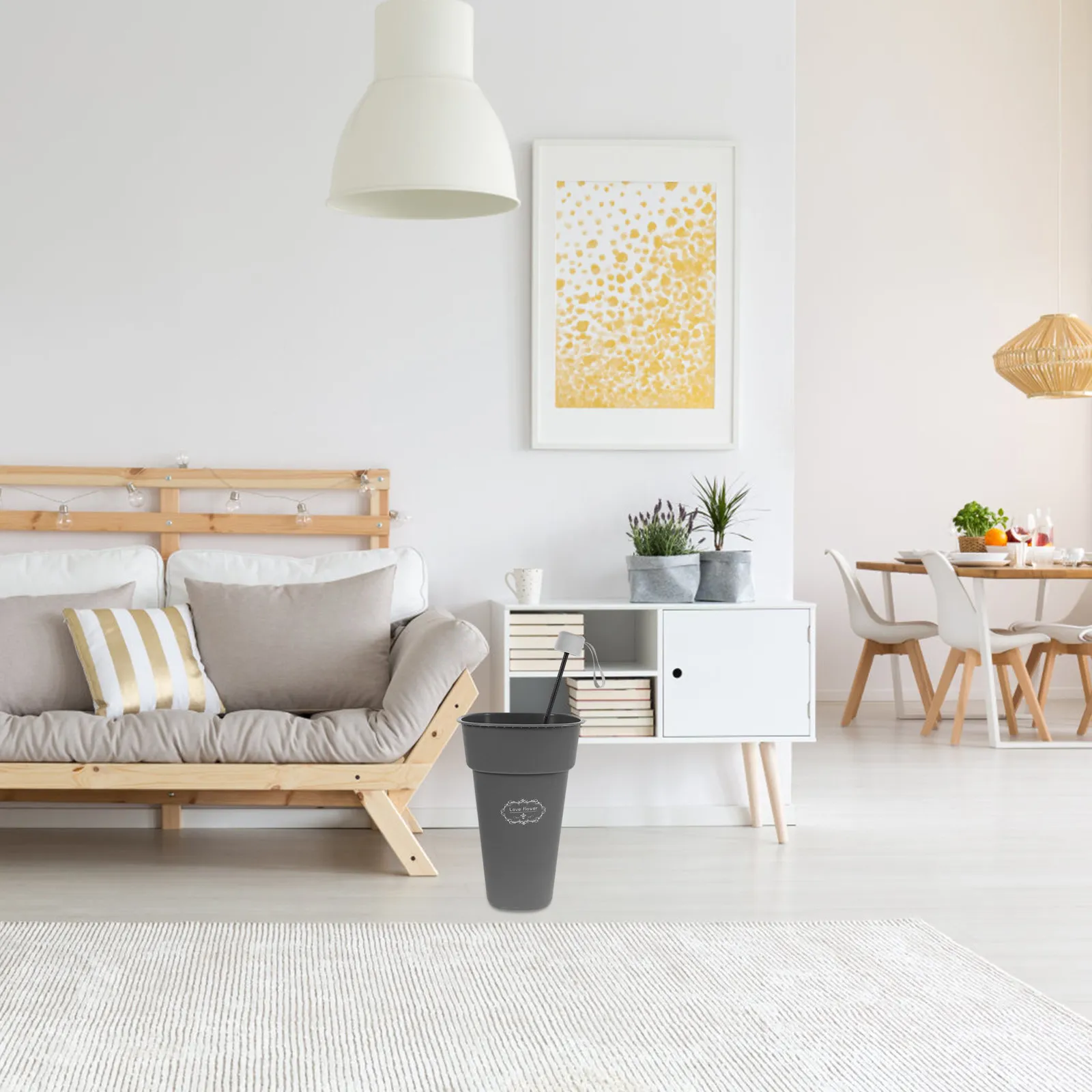 

Simple Flower Bucket for Flower Arrangement and Plant Growing Tall Plastic Container for Garden Shop Mall Decoration Use