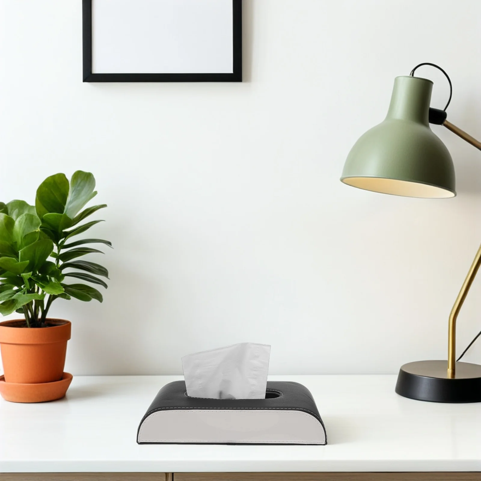 

Car Tissue Box PU Armrest Organizer Universal Fit Rectangular Napkin Dispenser Elegant Interior Accessory