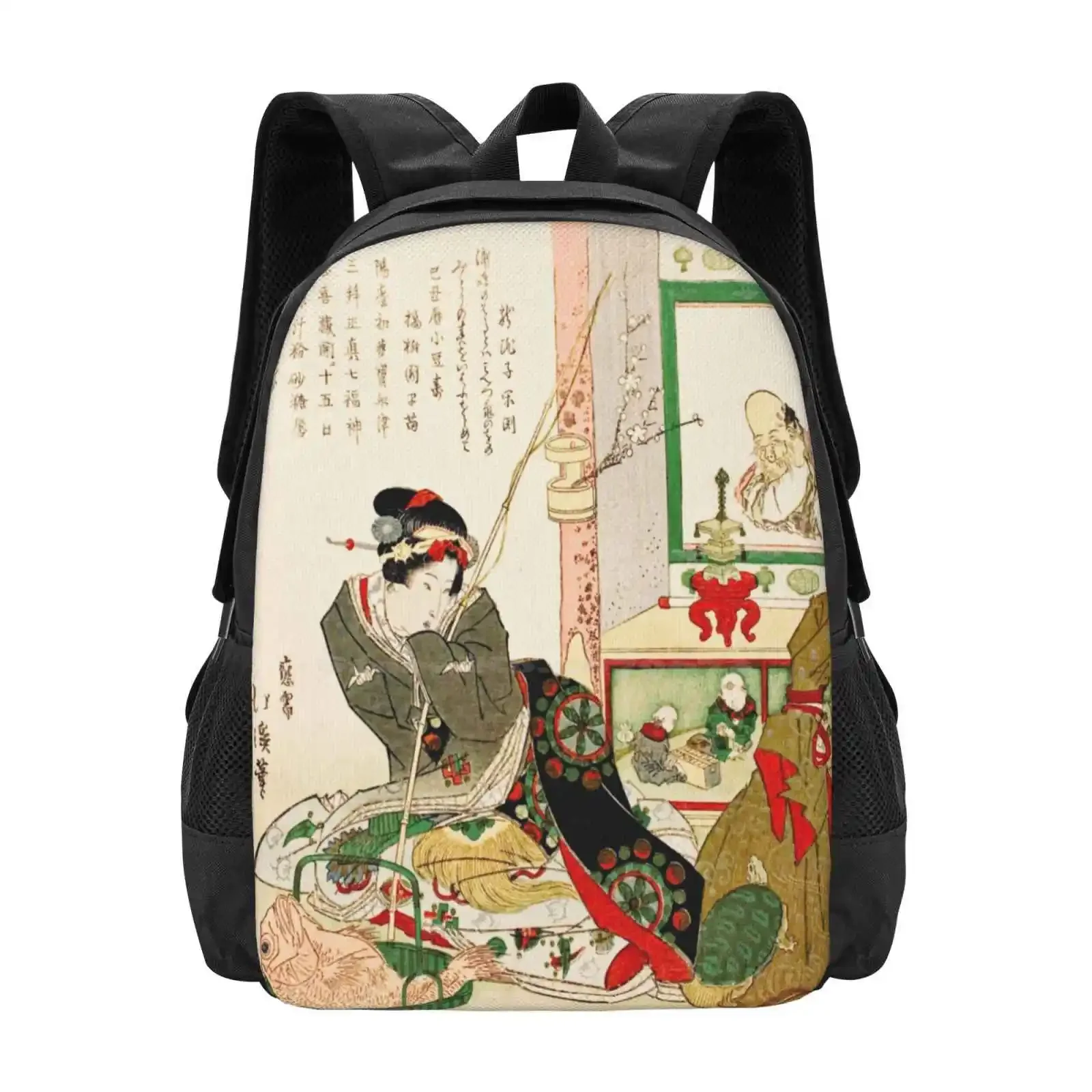 

Lady Seated By A Tokonoma Alcove -Totoya Hokkei Hot Sale Schoolbag Backpack Fashion Bags Japanese Art Japanese Illustrations