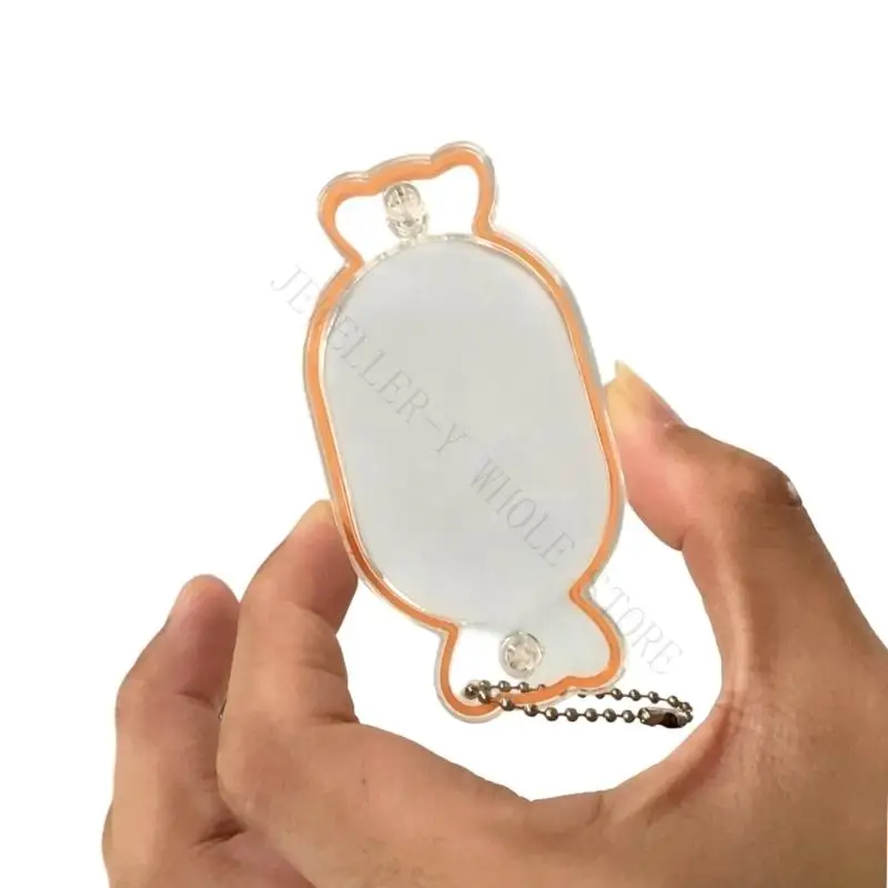 R7UF Keychain Pendant Acrylic Candy Charm with Translucent Look and Ball Chain, Accent for Bags Keys and Everyday Styling
