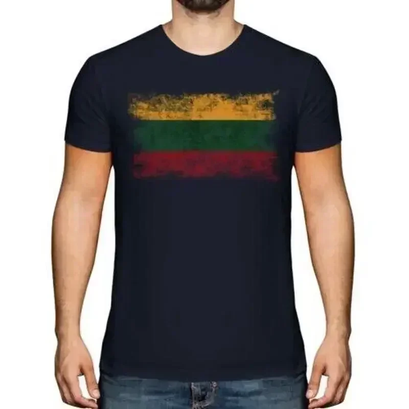 Litauen Distressed Flagge Herren Top Lietuva Fußball Litauisch Hemd