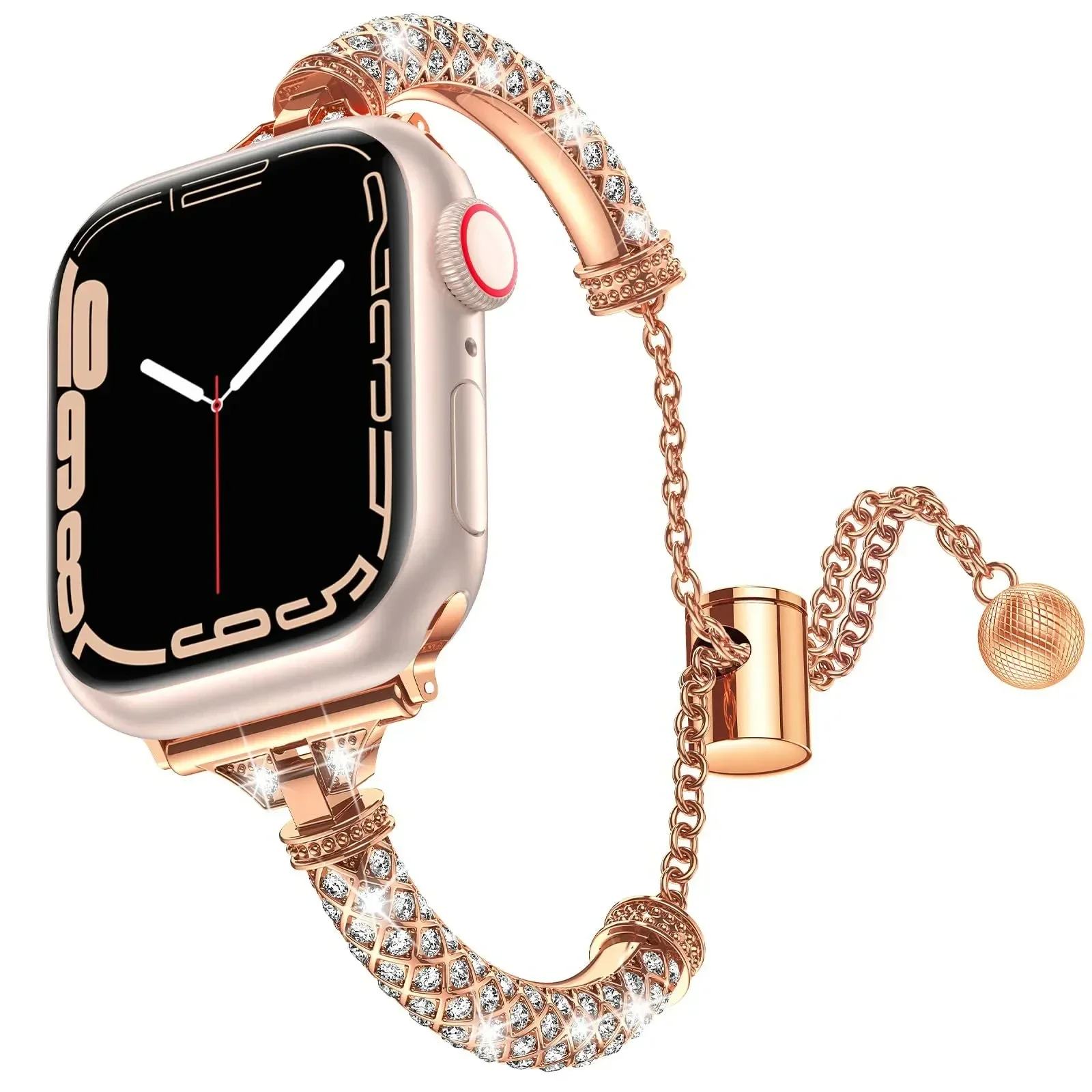 Diamond Metal Strap for Apple Watch Ultra 49mm Band Correa 40mm 42mm 44mm Iwatch serie 9 8 7 6 SE 5 4 41mm 45mm Bracelet Woman