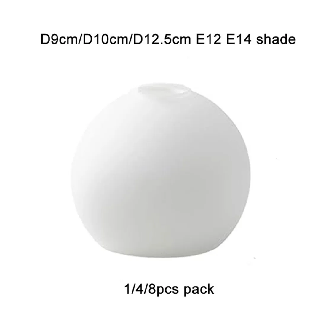 Soft White D9cm D10cm D12.5cm E14 Glass Shade Replacement 3cm 3.2cm opening Globe Lampshade for E12 Bathroom Vanity Lighting