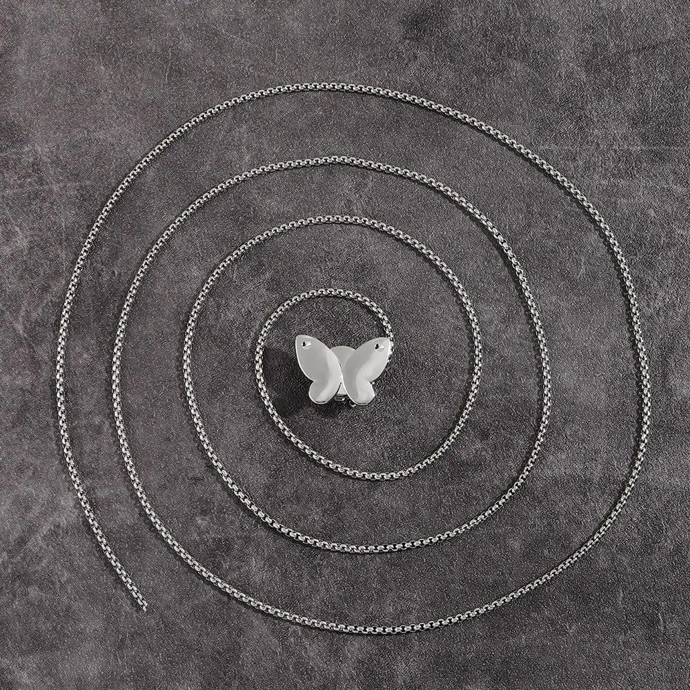 Collier Réglable Simple pour Femme, Papillon, Fleur, Taille, Métal Argenté, Ceinture Fine 2 en 1, JONew