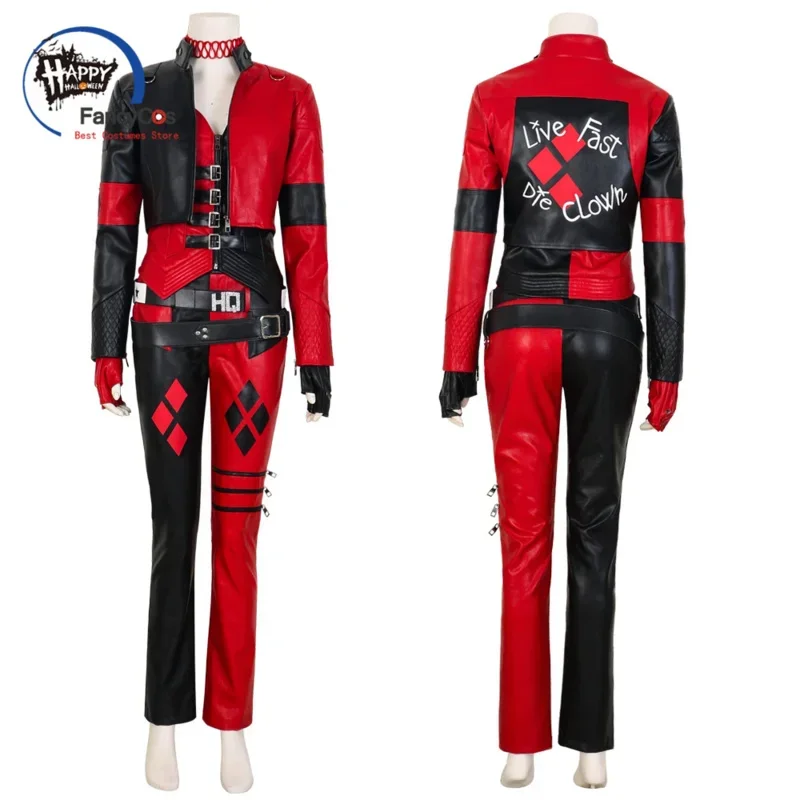 

Suicide Harley Cosplay Costumes Quinn Jacket Costume Harleen Cosplay Quinzel Joker Coat Girl Custom Made