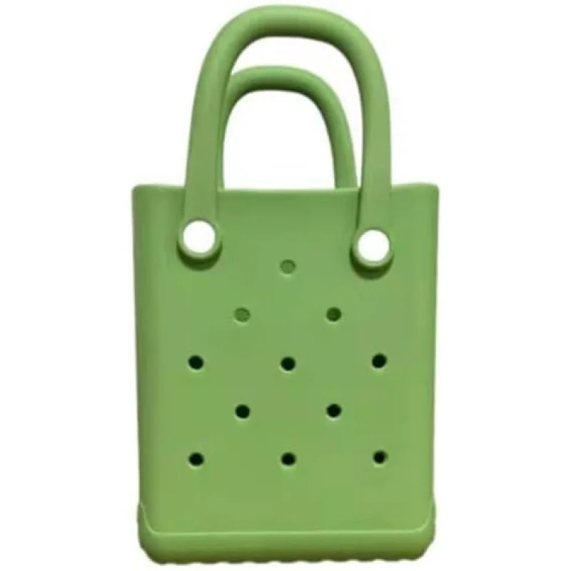 

Perforated Foam Tote Handbag with Shoulder Strap, DIY Charm Bag for Women Kids, Multi-Color