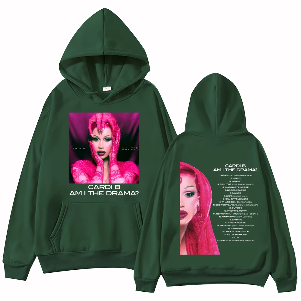 ألبوم Cardi B Am I the Drama هوديي رجل امرأة Harajuku الهيب هوب البلوز القمم البلوز هدية