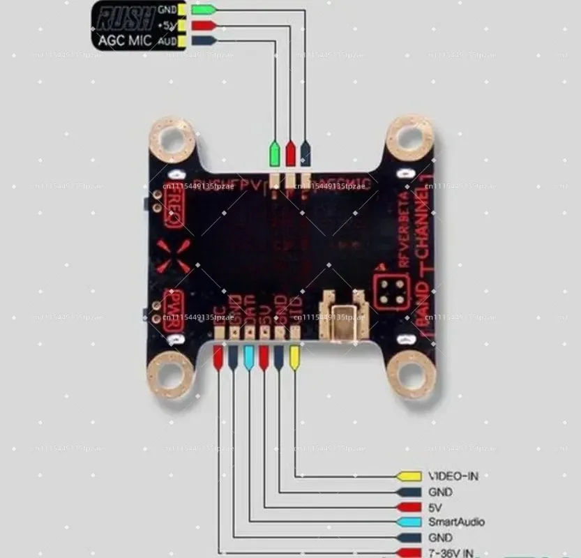 2-8S Wide Voltage Wireless Signal Module 5.8Ghz 25~800mW Adjustable Power 30*30 Stack Install Electronic Replacement Accessories