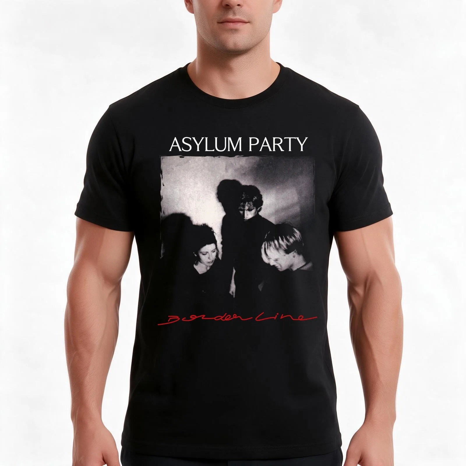 Asylum Party - Borderline - Post Punk T-Shirt, Summer Casual Cotton Tee, Oversized Streetwear Tops, Vintage Graphic Print