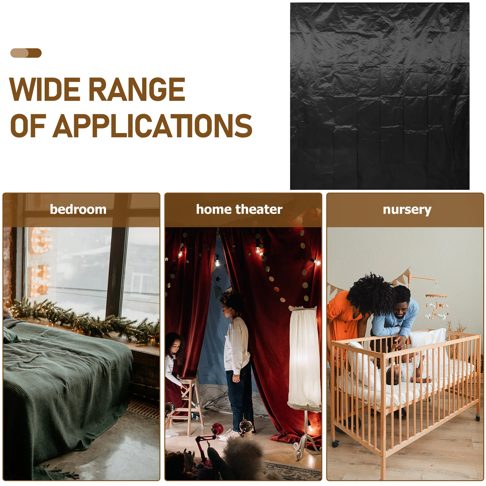 

1Set Blackout Window Cover Room Darkening Blinds for Windows Full Blackout Shade Lightweight Portable for Nursery Camper Patio