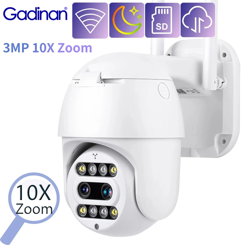 

IP-камера Gadinan с Wi-Fi, 10X зум, PTZ, 3 Мп