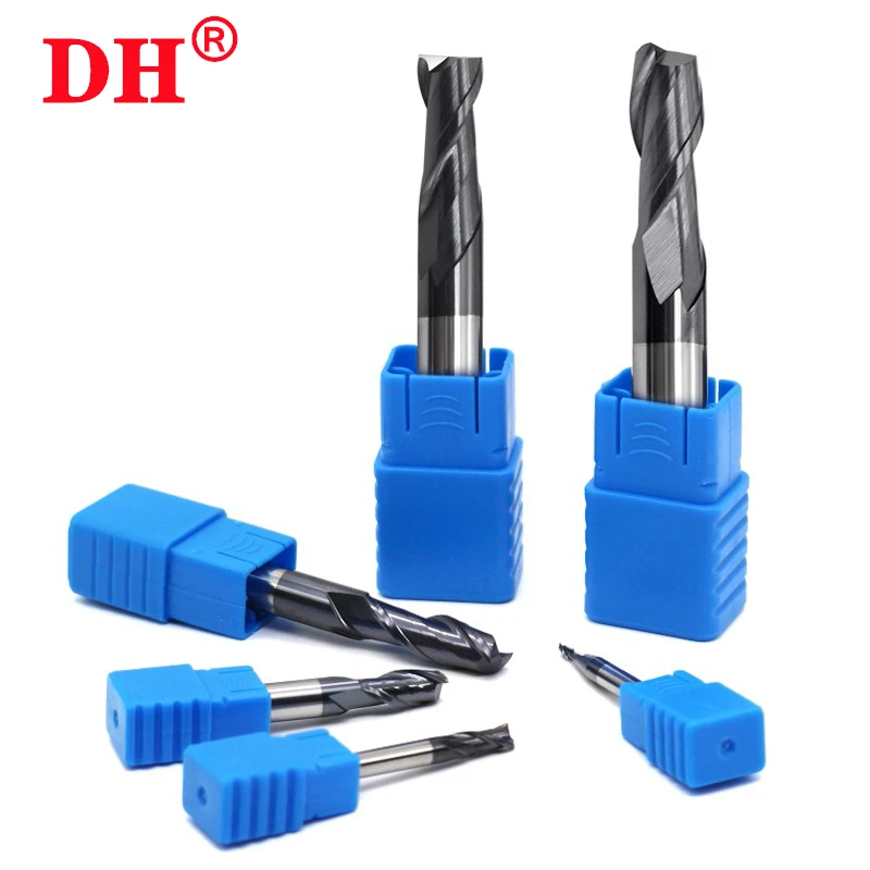 Milling Cutter Alloy Coating Tungsten Steel Tool Cnc Maching HRC55 2 Blade Endmills Top Milling Cutter Kit Milling Machine Tools