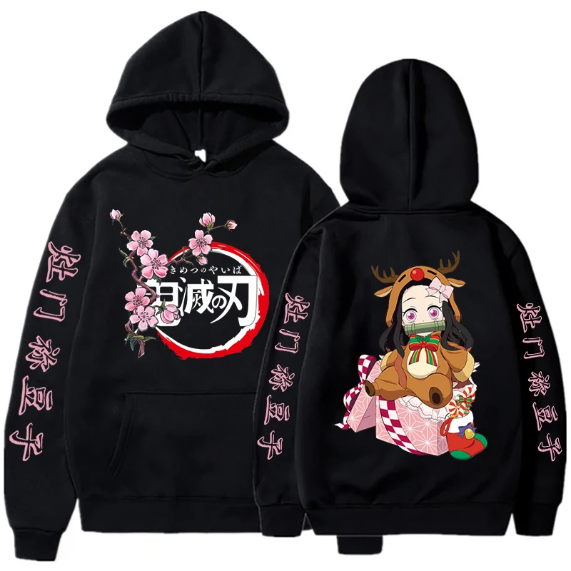 Harajuku Demon Slayer Kamado Nezuko Hoodies Women Casual Sweatshirts Long Sleeve Pullover Fashion Female Hip Hop Streetwear