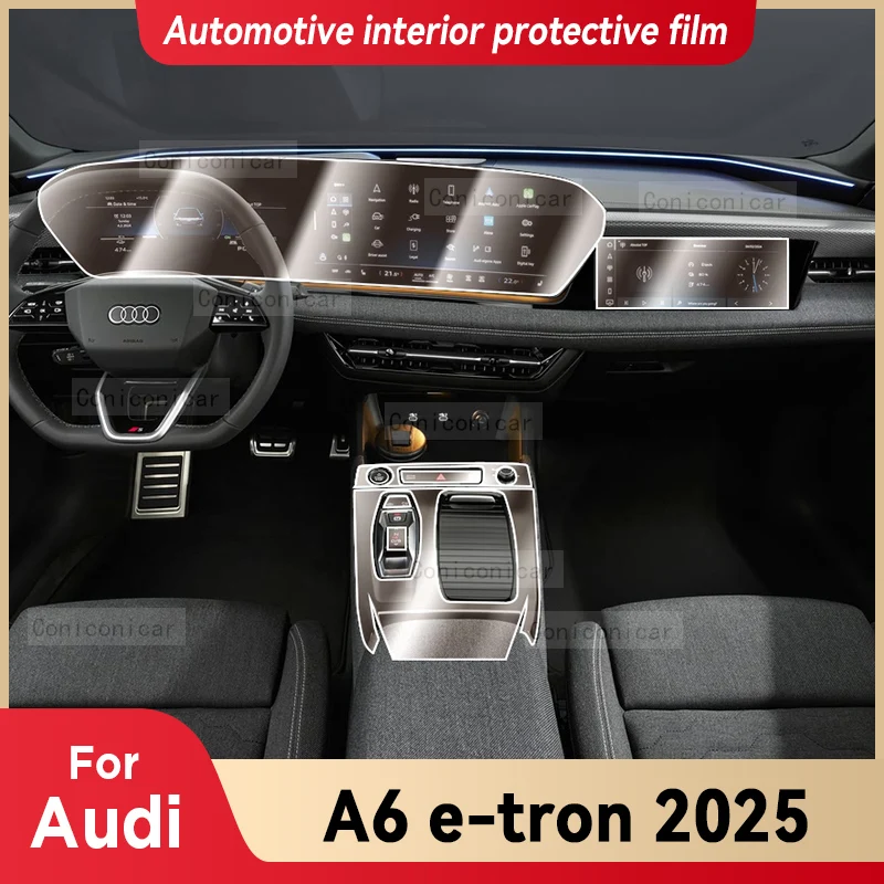For AUDI A6 E-Tron 2025 Car Interior Center Console Instrument Dashboard Protective Cover Film Anti-scratch Sticker Accessories