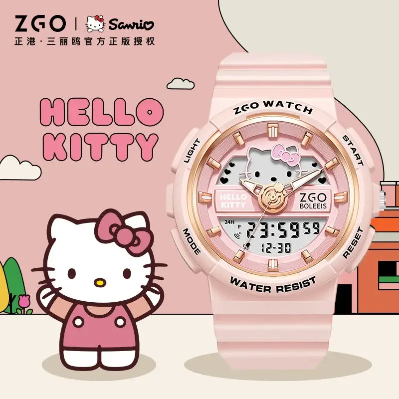 Sanrio Hello Kitty Waterproof Watch Ins Girls Luminous Electronic Watches Children's Birthday Gifts