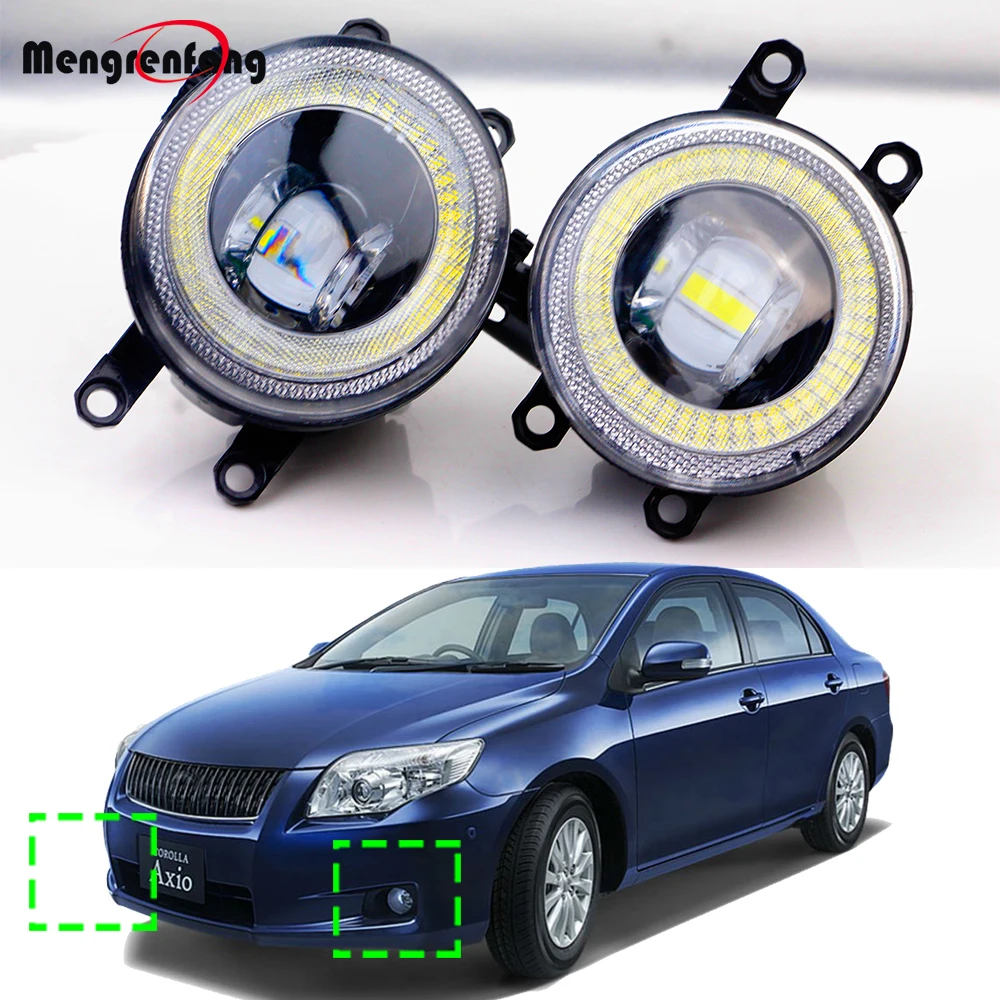 2 Pieces LED Lens Fog Light Angel Eye DRL For Toyota Corolla Axio Fielder 2007-2020 Car Adjustable Fog Lamp Daylight 30W 8000LM