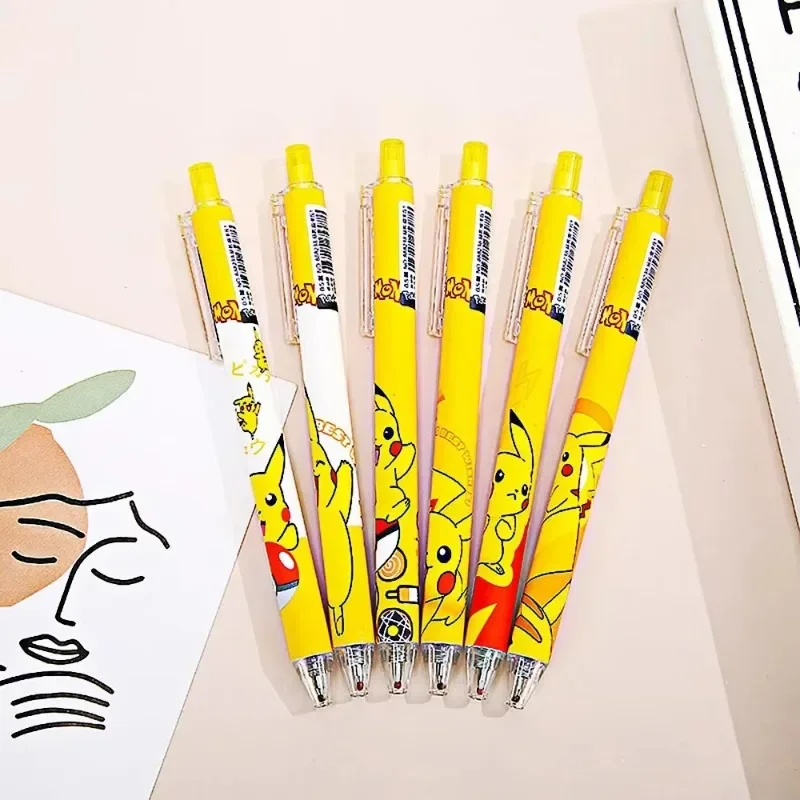 

2025 Kawaii Stationery Press Ballpoint Pens 0.5mm Black Smooth Ink Refill Cute School Office Supplies 6PCS Pen Set Cartoon Pens