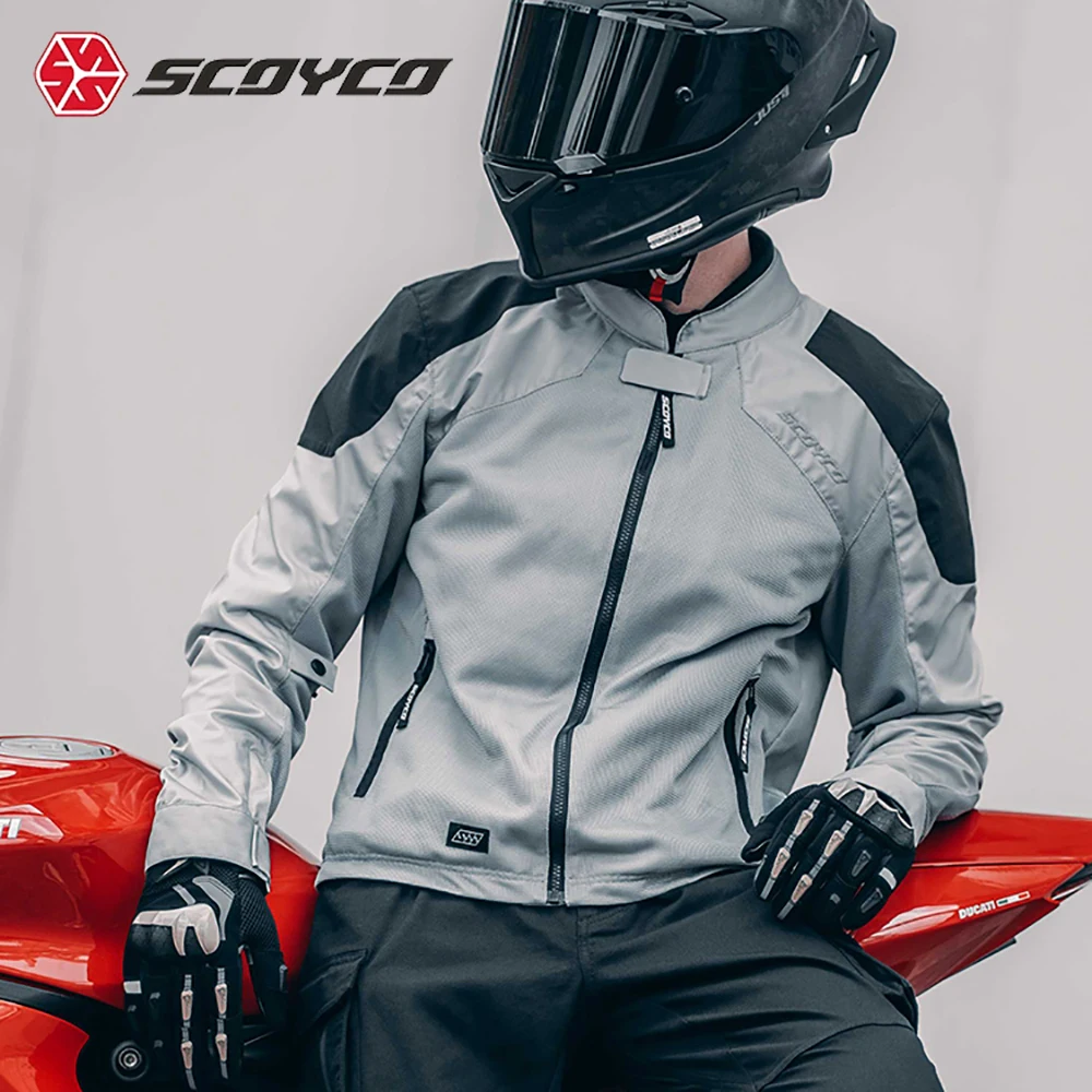 Scoyco Motorcycle Jacket Summer Breathable Road Racing Clothing Motorcycle Equipment Built-in Chest Protection New