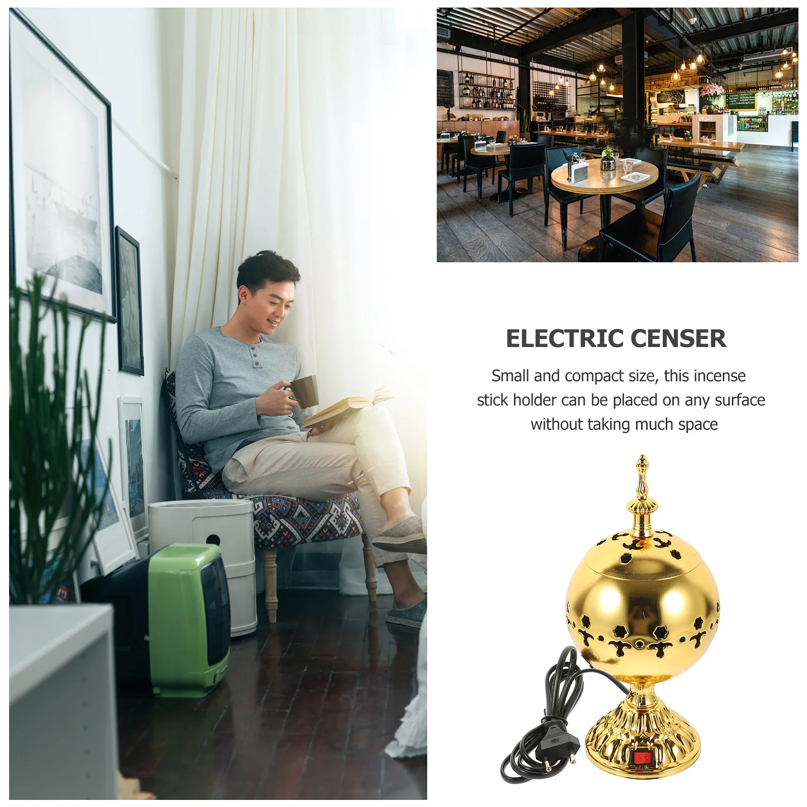 

Decorative Electric Incense Burner Retro Censer Aroma Stove Holder Centerpiece Home Decor Gift EU Style Incense Heater