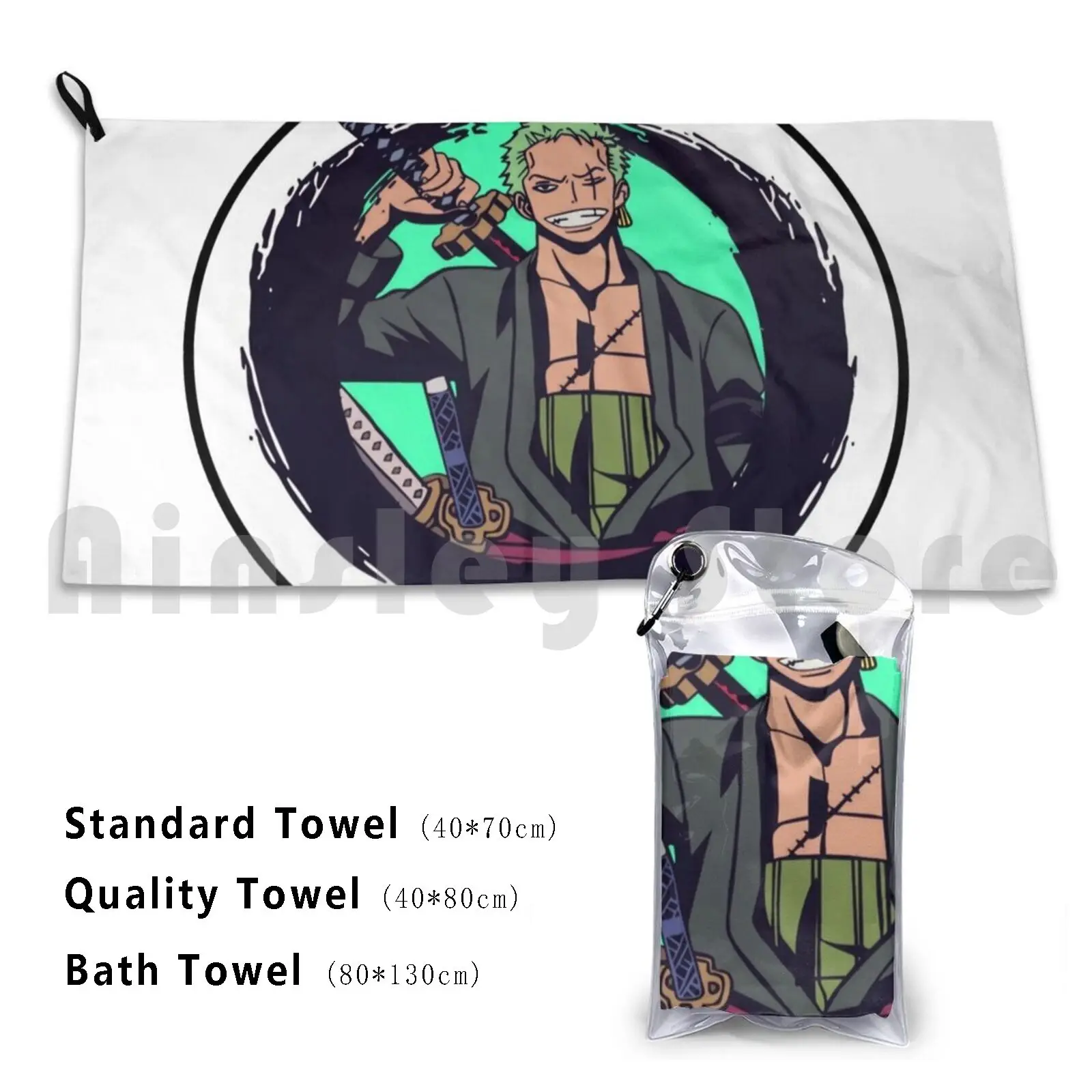 Roronoa Zoro Bath Towel Beach Cushion Roronoa Zoro Mugiwara Anime Manga