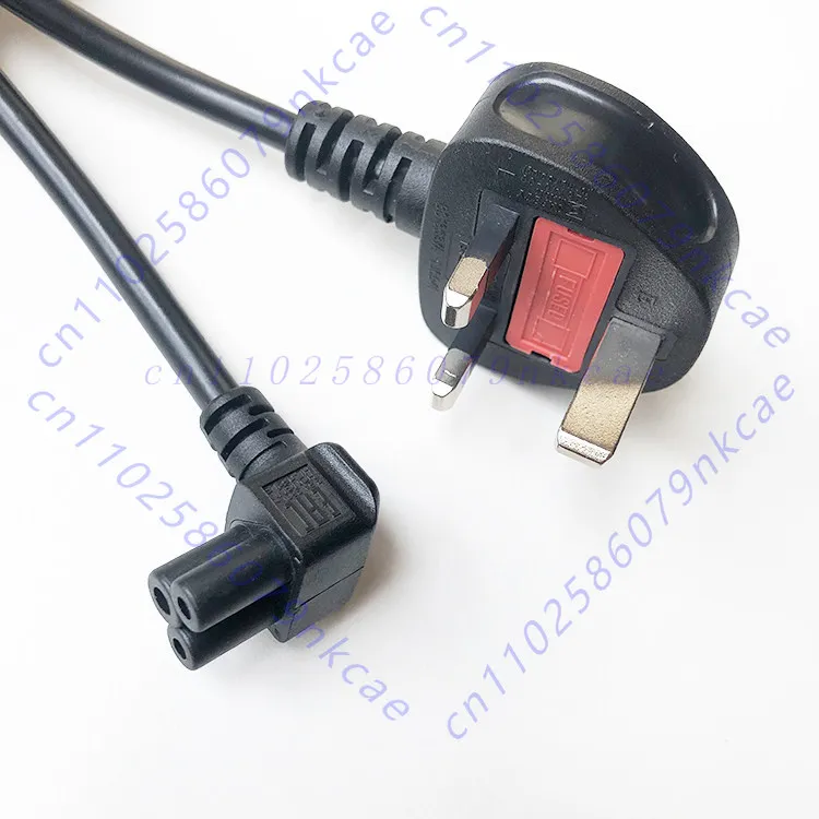 British standard plum blossom three-hole power cord double elbow, copper core, length 1.5M