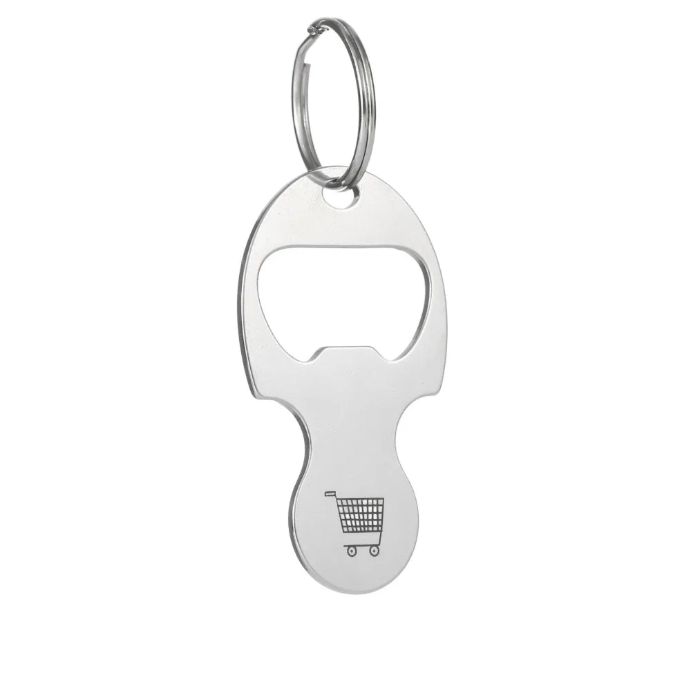 Portable Metal Key Chain Shopping Cart Stainless Steel Lobster Clasp Pendant Unique Bag Accessory Key Holder