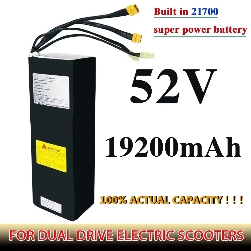 

52V 19.2Ah 21700 Li-ion Battery Pack 14S4P Dual Port Fast Charging Suitable For Dual Drive Electric Scooters