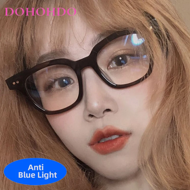 

Trendy Square Rivet Anti-Blue Light Glasses Women Men Retro Brand Design Computer Reading Eye Protection Optical Eyeglasses Очки